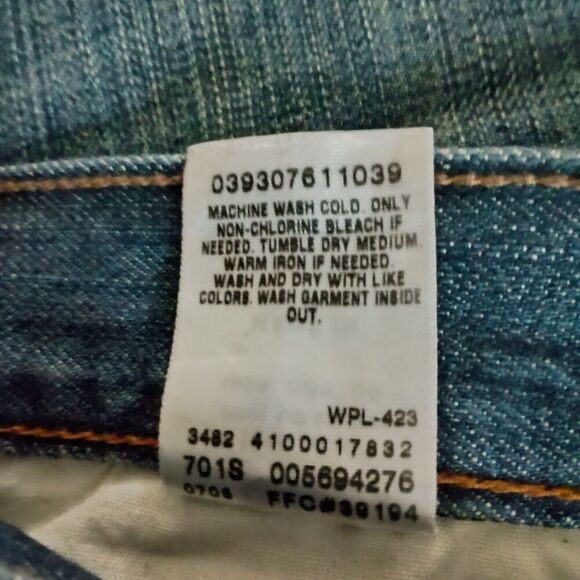 Levi's 569 Loose Straight Medium Blue Denim Blue Jeans 40 x 32 Hip Hop Y2K - Picture 6 of 6